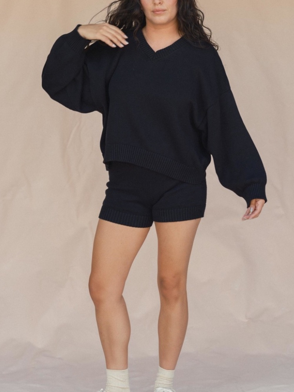 Sonderhaus Black Jude Knit Shorts